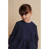 COPENHAGEN COLORS Brown/Blue Check Comb. Checkered Dress W. Backside Bow