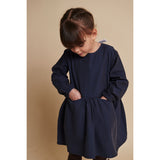 COPENHAGEN COLORS Brown/Blue Check Comb. Checkered Dress W. Backside Bow