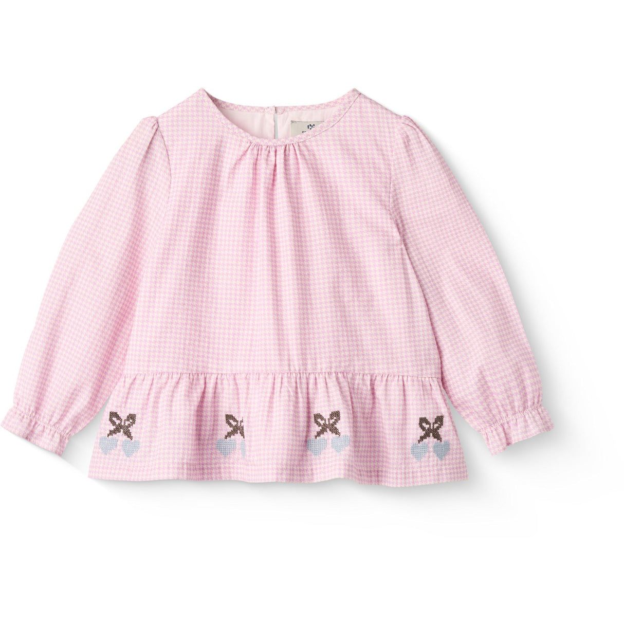 COPENHAGEN COLORS Syringa Comb. Houndstooth Blouse W. Embroidery