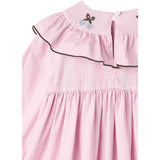 COPENHAGEN COLORS Syringa Comb. Houndstooth Frill Dress W. Embroidery