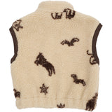 COPENHAGEN COLORS Sand/Cowboy Comb. Printed Teddy Jacket W. Removable Sleeves