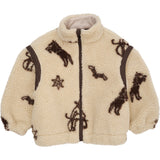 COPENHAGEN COLORS Sand/Cowboy Comb. Printed Teddy Jacket W. Removable Sleeves