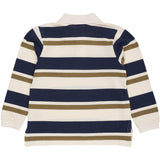 COPENHAGEN COLORS Green Combi Striped Pique Polo Blouse