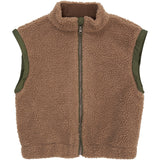 COPENHAGEN COLORS Natural/Green Comb. Teddy Jacket W. Removable Sleeves
