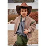 COPENHAGEN COLORS Natural/Green Comb. Teddy Jacket W. Removable Sleeves
