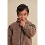 COPENHAGEN COLORS Natural/Green Comb. Teddy Jacket W. Removable Sleeves