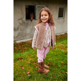 COPENHAGEN COLORS Natural/Pink Comb. Teddy Jacket W. Removable Sleeves