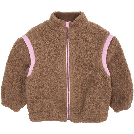 COPENHAGEN COLORS Natural/Pink Comb. Teddy Jacket W. Removable Sleeves