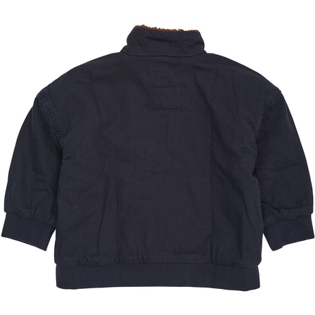 COPENHAGEN COLORS Navy Twill Bumper Jacket W. Sherpa Collar