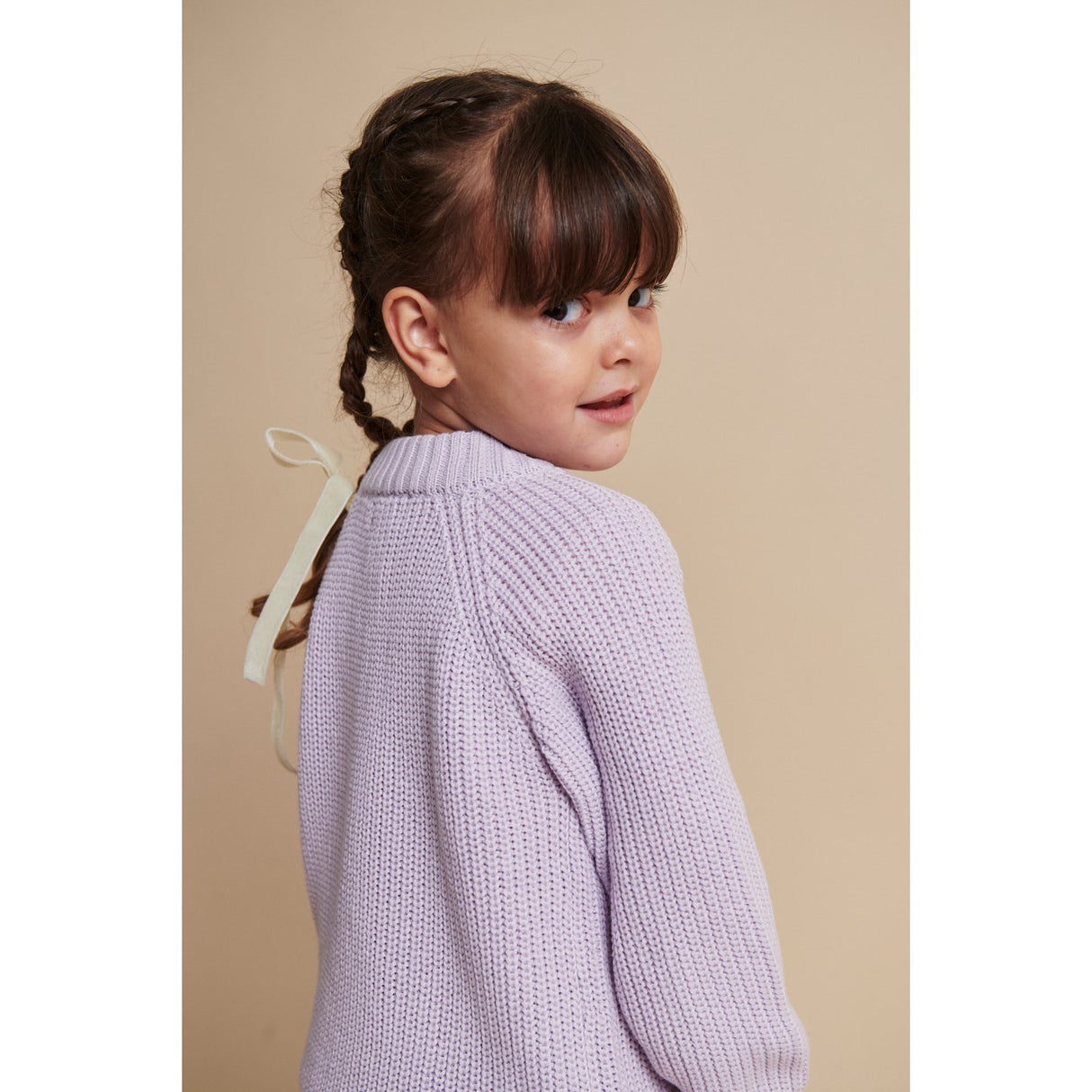 COPENHAGEN COLORS Lavender Knitted Classic Rib Blouse