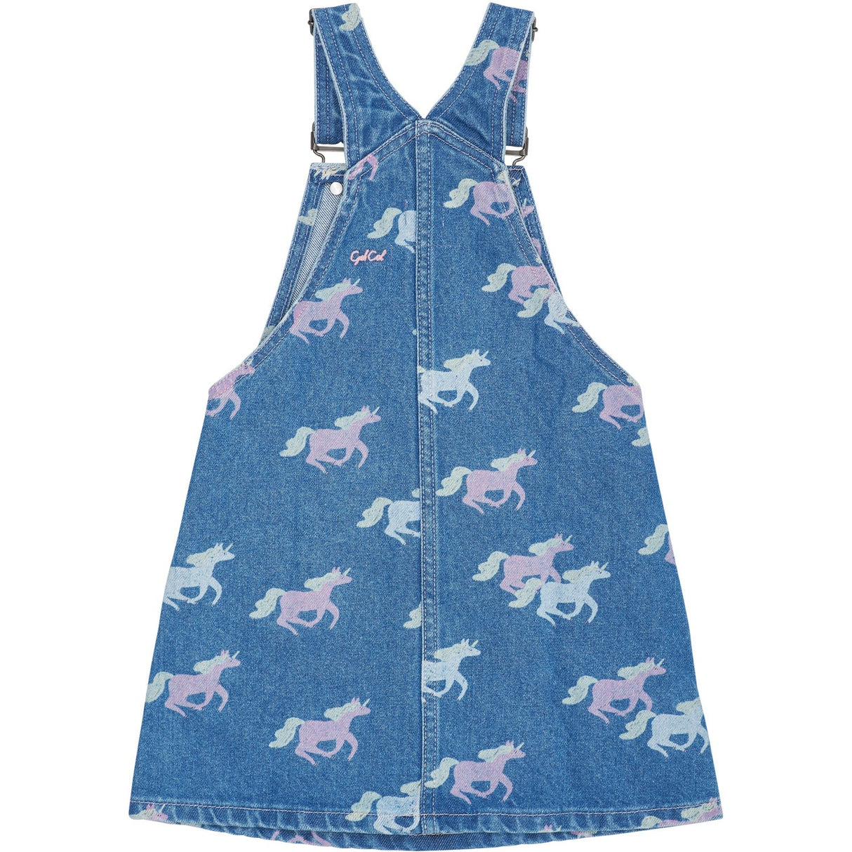 unicorn denim dress Wibacker Toddler Girl's A Line Casual Unicorn Applique Denim Sleeveless Dress 3T, Blue