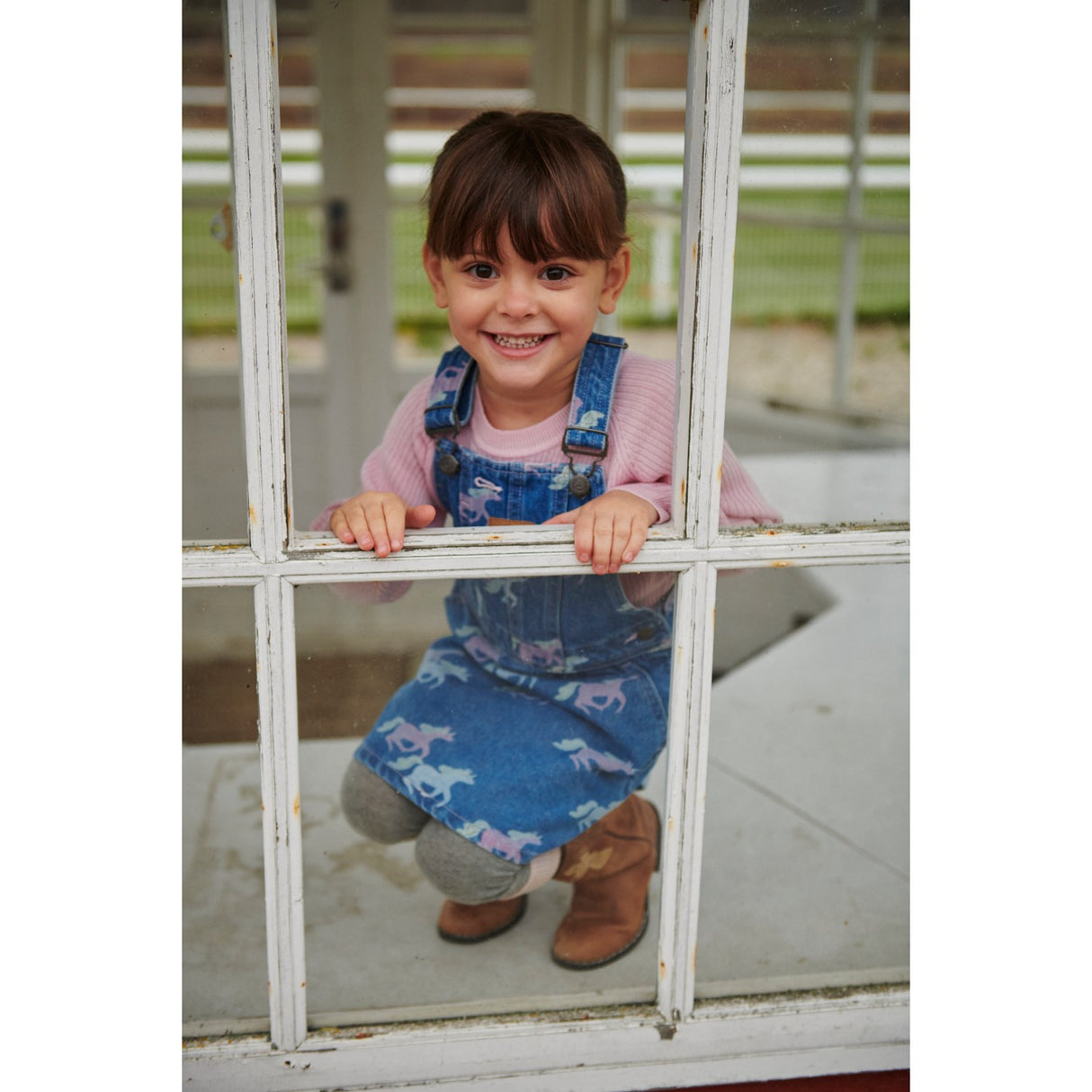 unicorn denim dress Lola + The Boys Unicorn Dreams Denim Dress, 3