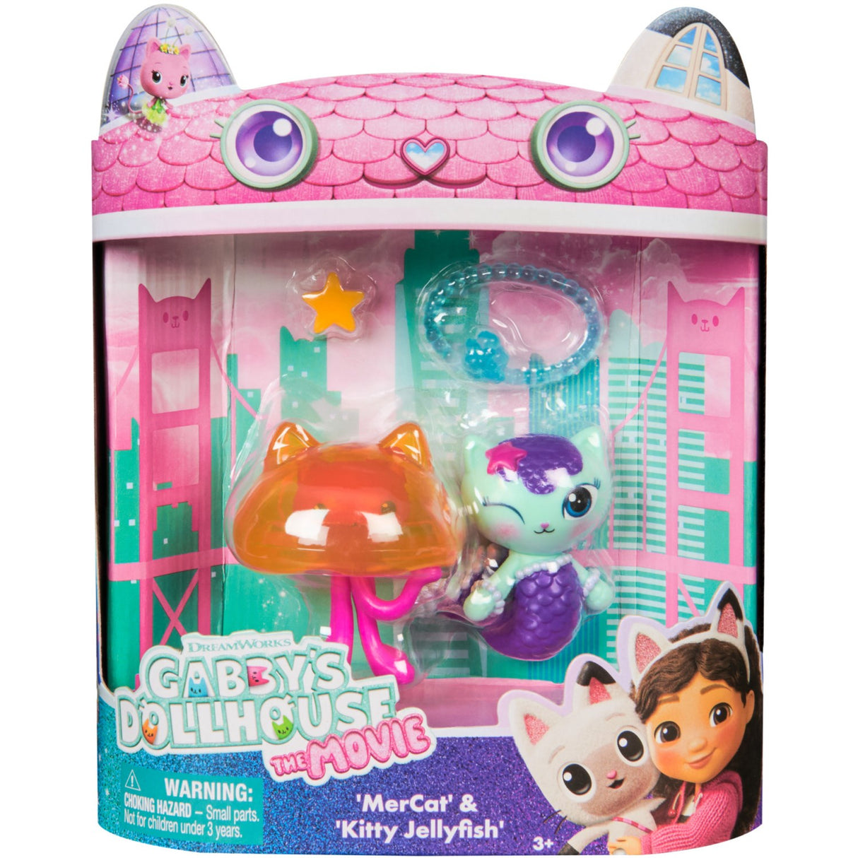 Gabby's Dollhouse Film 2-Pack Figure Mercat & Cat Jelly Fish