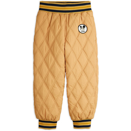 Mini Rodini Beige Ritzratz Patch Quilted Outerwear Trousers