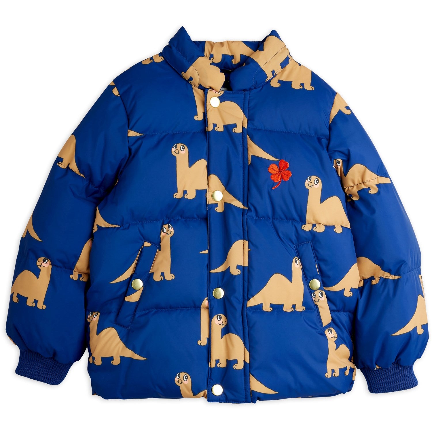 Buy Mini Rodini Blue Dinos AOP Hooded Puffer | Luksusbaby
