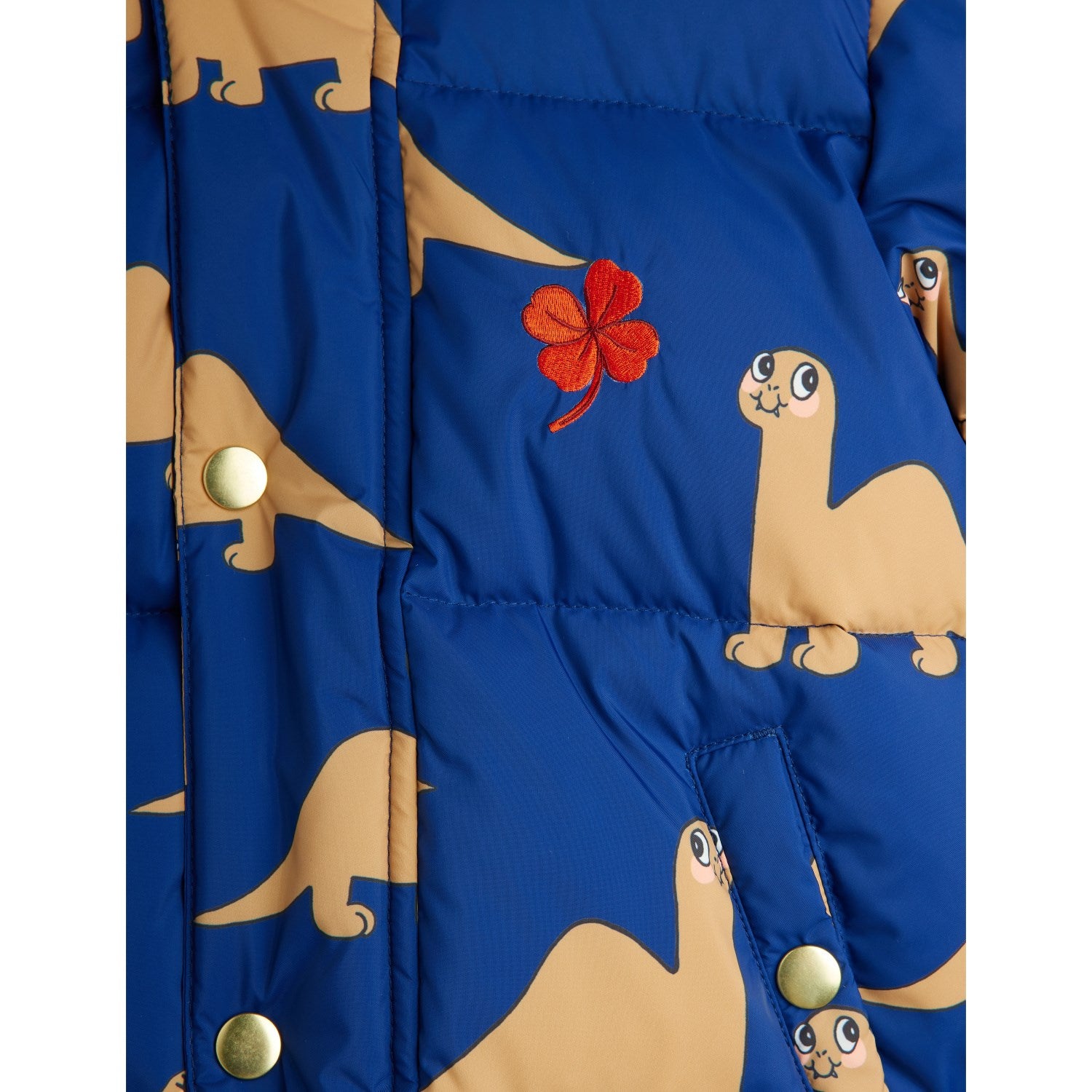 Buy Mini Rodini Blue Dinos AOP Hooded Puffer | Luksusbaby