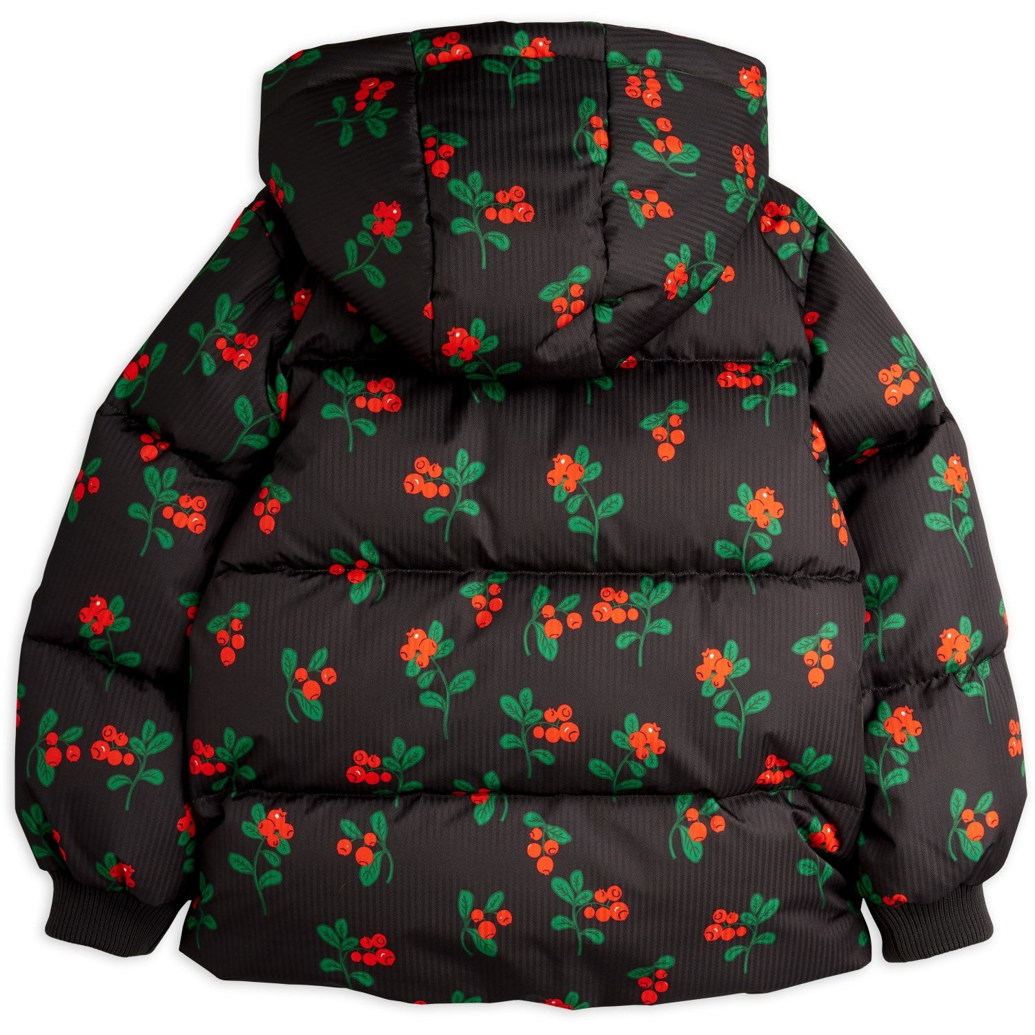 Buy Mini Rodini Black Lingonberries AOP Hooded Puffer | Luksusbaby