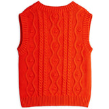 Mini Rodini Red Panda Patch Cable Knit V-Neck Slipover