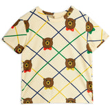 Mini Rodini Off-white Bear Check AOP Ss Tee