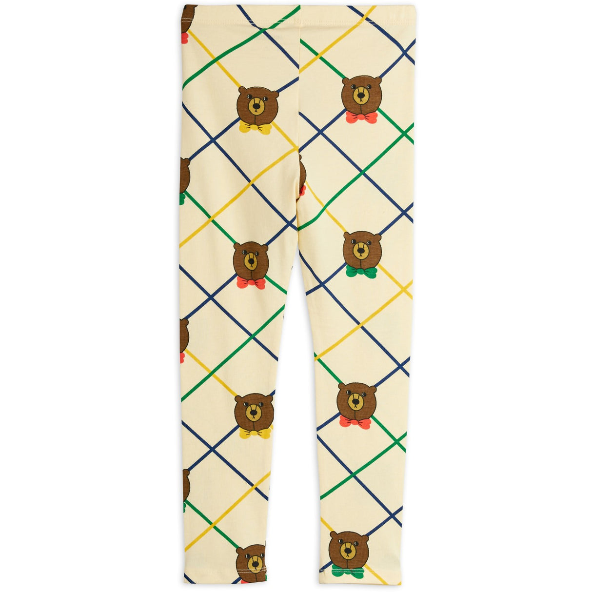 Mini Rodini Off-white Bear Check AOP Leggings