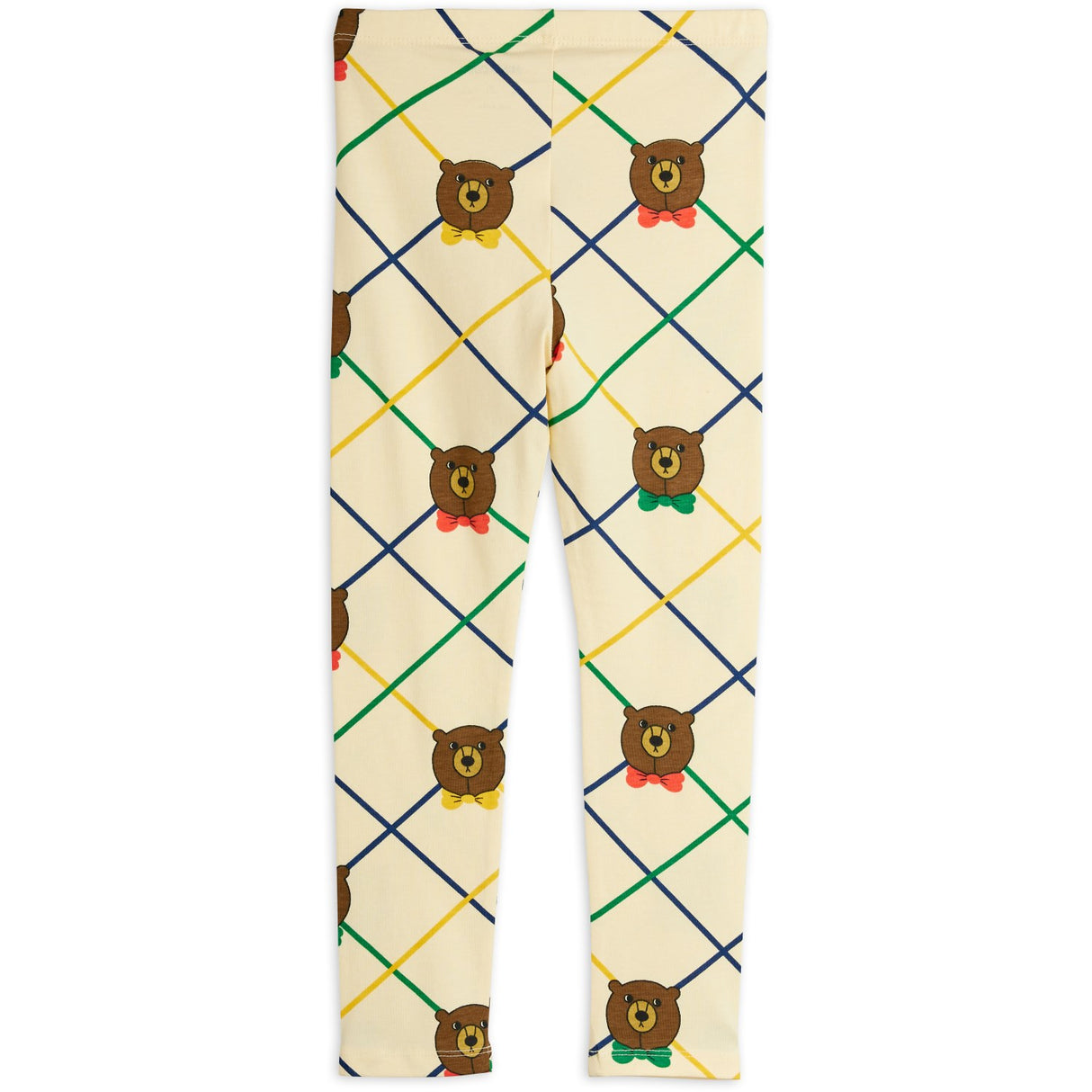 Mini Rodini Off-white Bear Check AOP Leggings