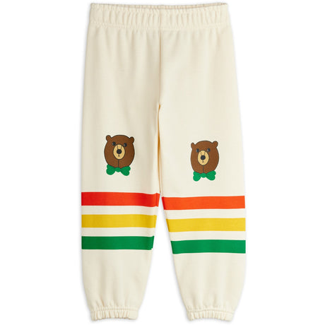 Mini Rodini Off-white Bear Stripe Sweatpants