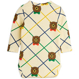 Mini Rodini Off-white Bear Check AOP Ls Body
