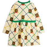 Mini Rodini Off-white Bear Check AOP Ls Dress