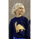 Mini Rodini Blue Dino Application Sweatshirt