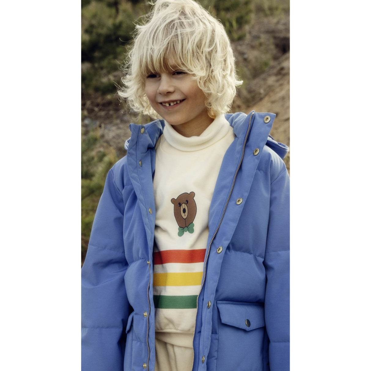 Mini Rodini Blue Solid Heavy Puffer