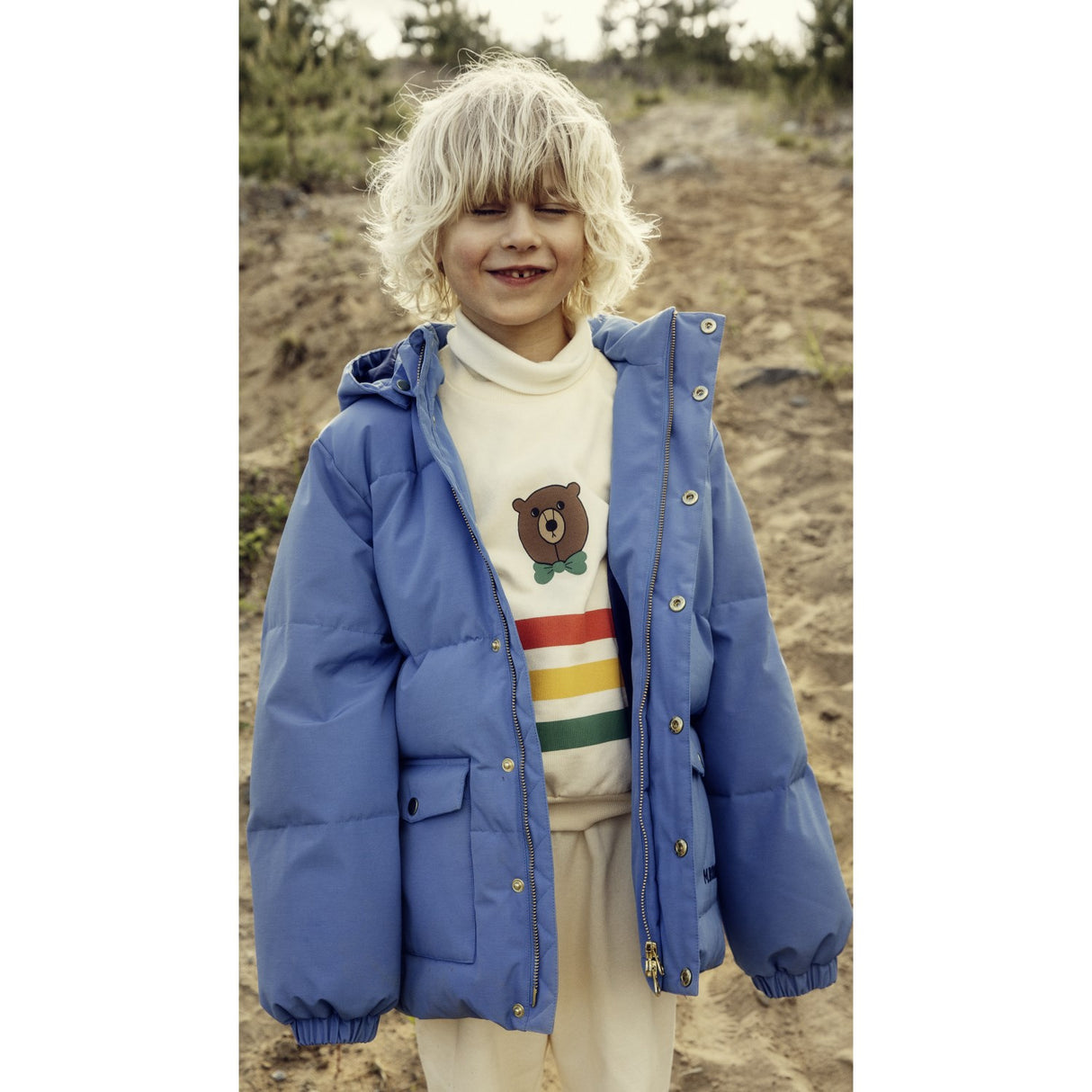 Mini Rodini Off-white Bear Stripe Sweatshirt