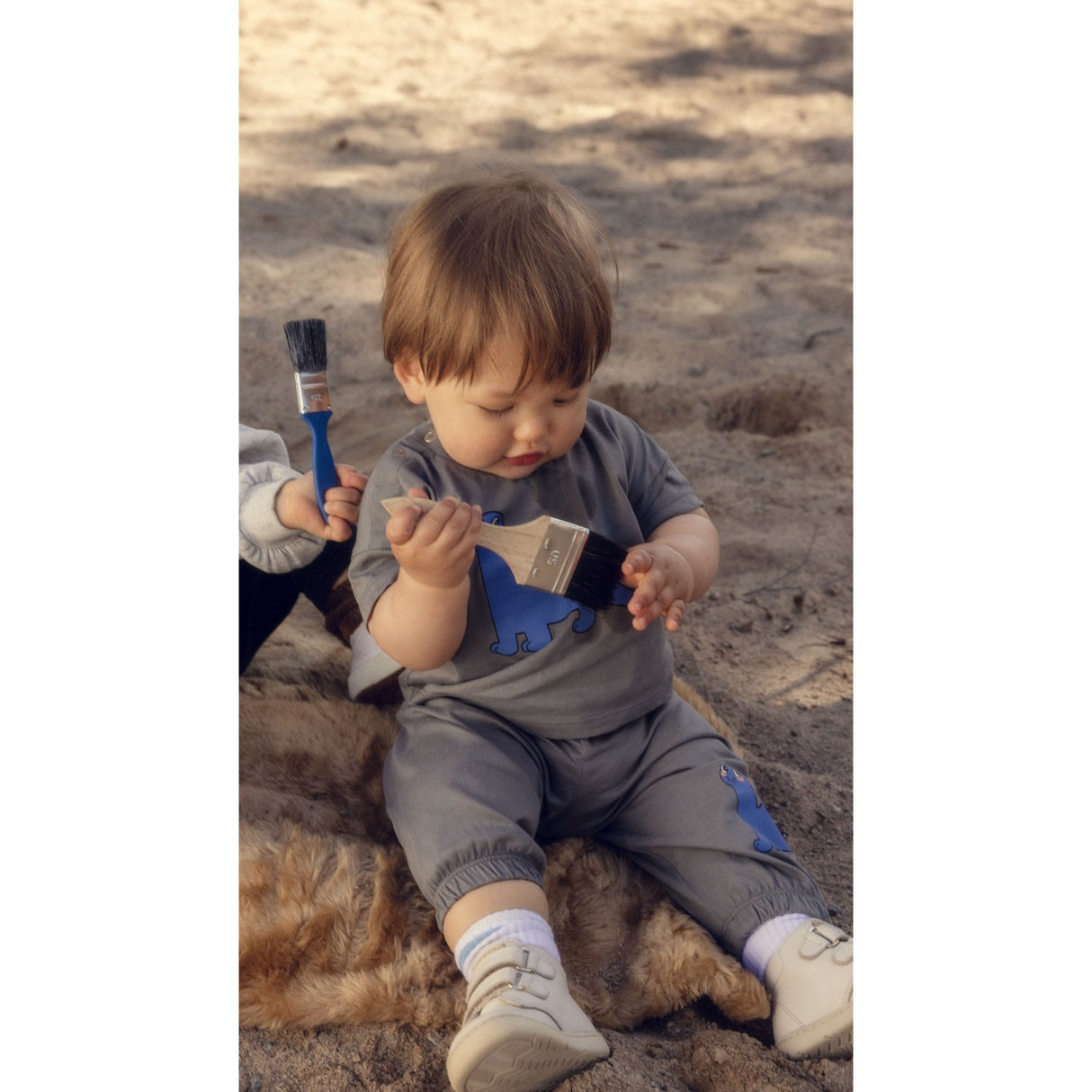 Mini Rodini Grey Dino Sp Ss Tee