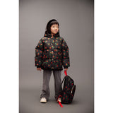 Mini Rodini Black Lingonberries AOP Hooded Puffer