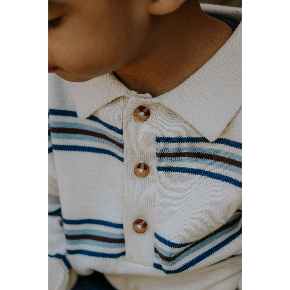 Fliink Sandshell Stripe Benny Ls Polo