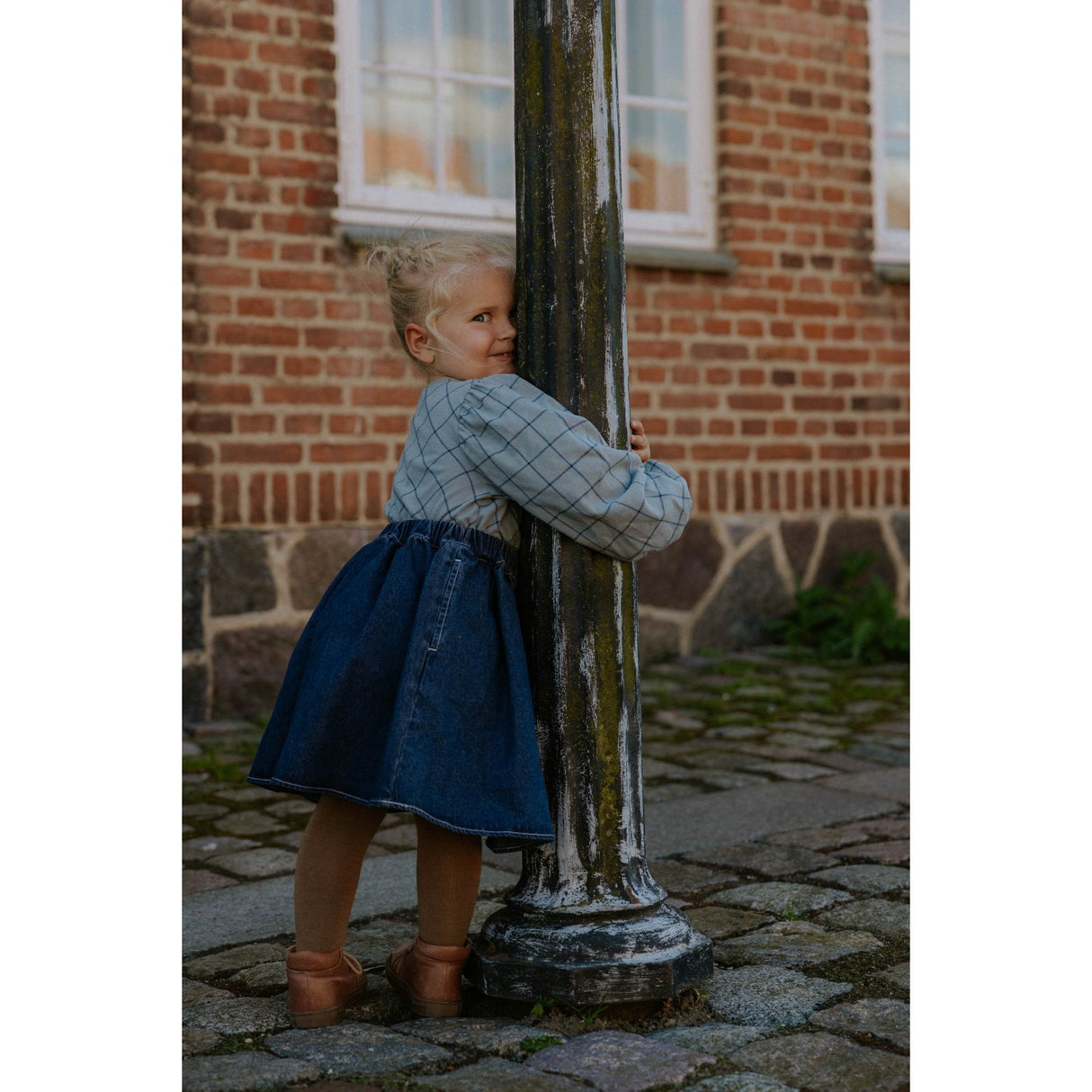 Fliink Slate Cody Check Blouse