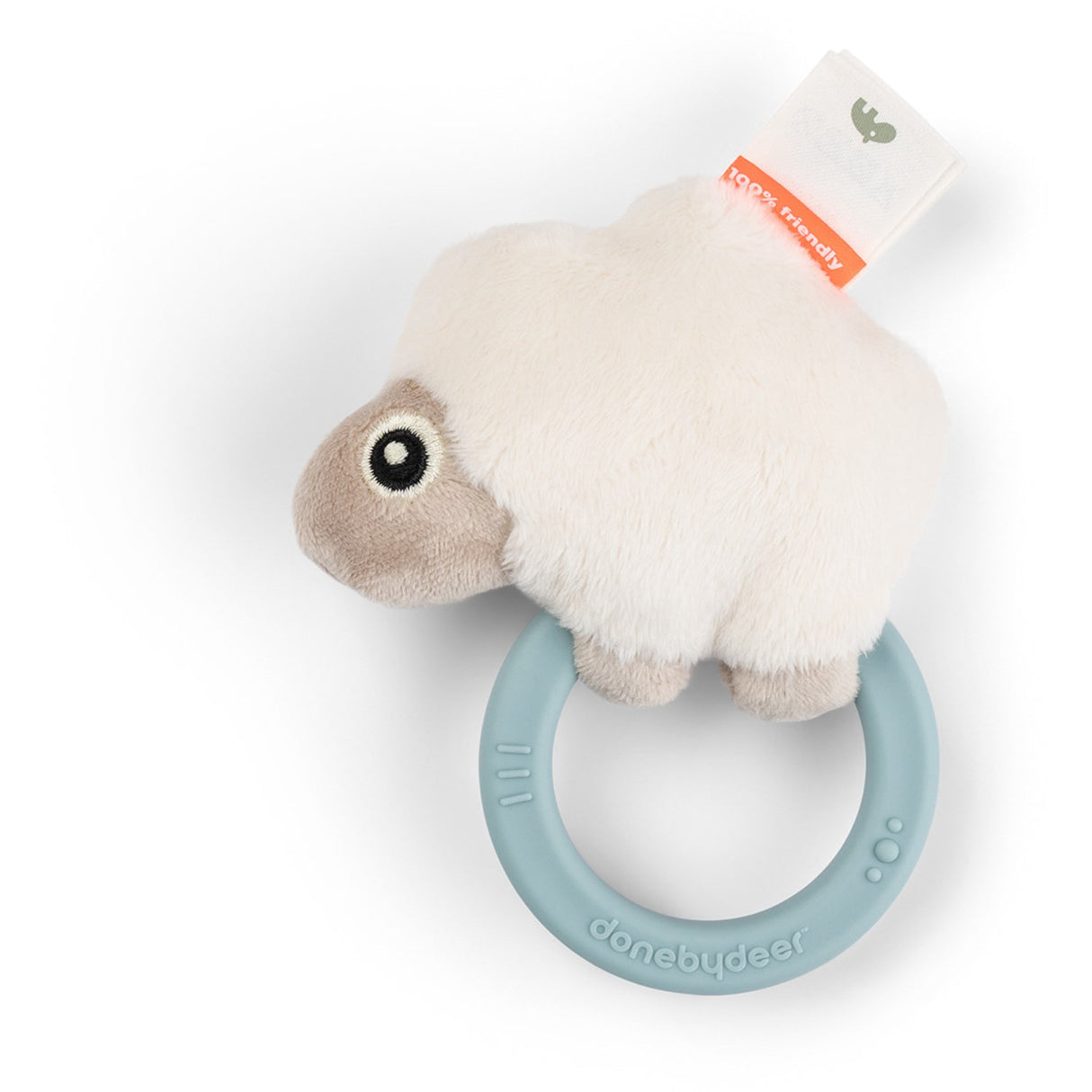 DonebyDeer Blue Sensory Rattle With Teether Sheepy