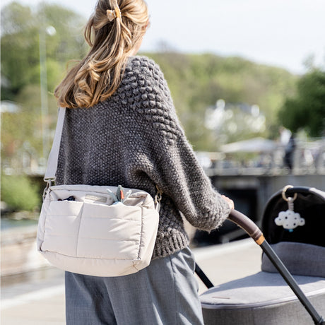 DonebyDeer Sand Quilted Stroller Bag