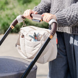 DonebyDeer Sand Quilted Stroller Bag