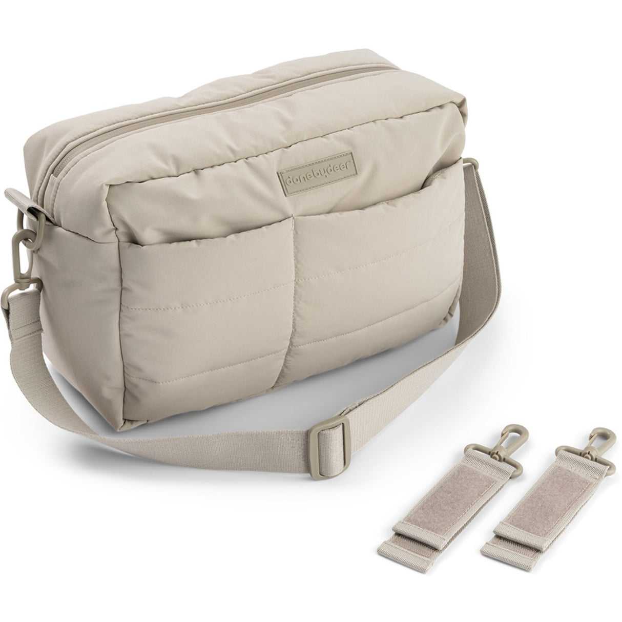 DonebyDeer Sand Quilted Stroller Bag