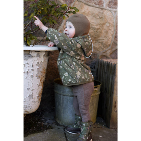 Mikk-Line Burnt Olive Polyester Baby Jacket AOP