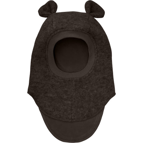 Huttelihut Dark Brown Melange Balaclava Ears Wool