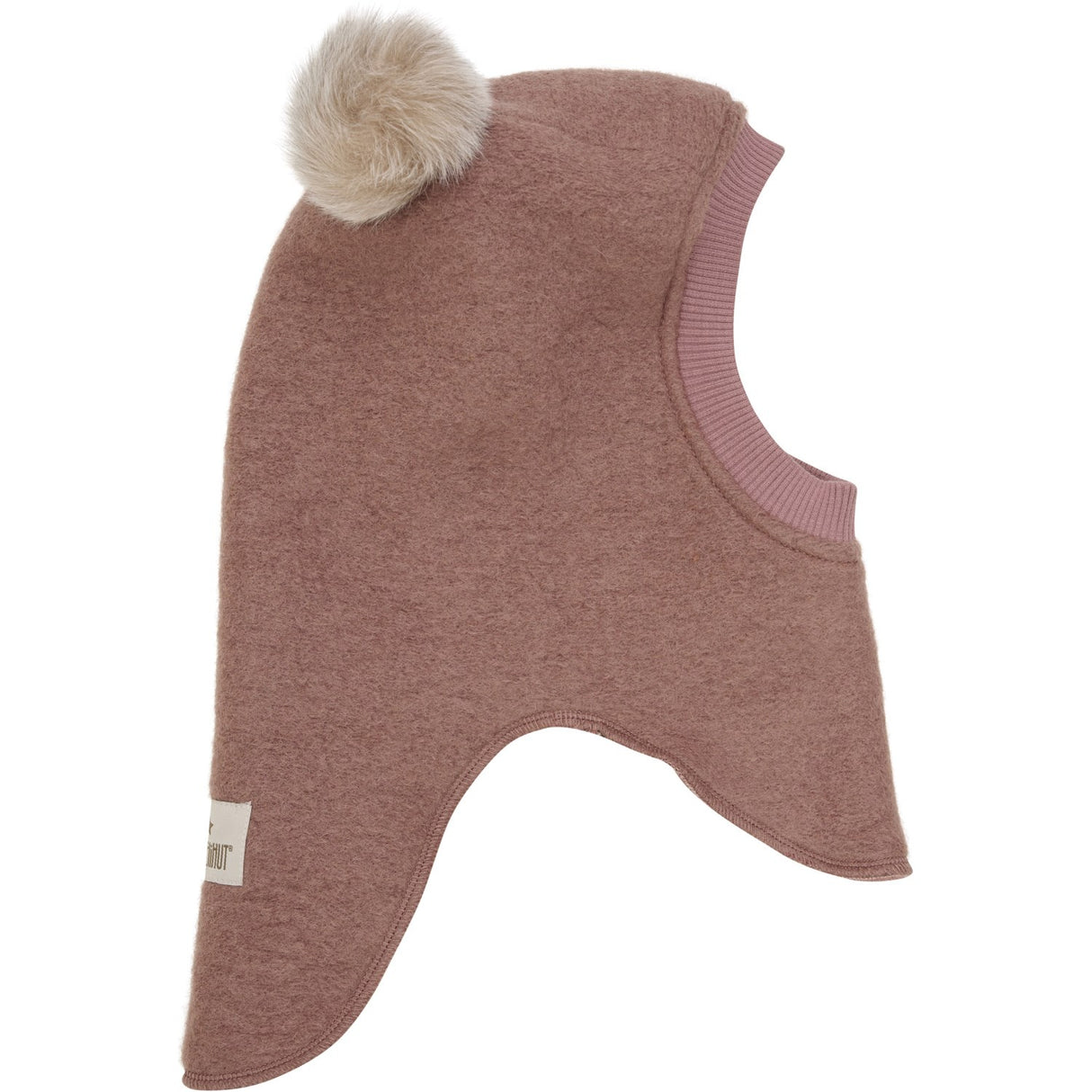 Huttelihut Burlwood Balaclava Wool Alpaca Pompoms