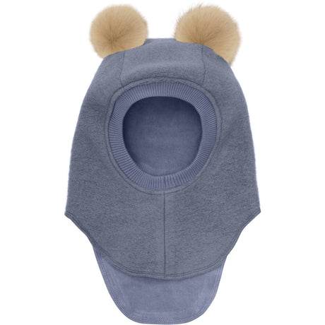 Huttelihut Folkstone Gray Balaclava Wool Alpaca Pompoms