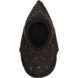 Huttelihut Dark Brown Melange Balaclava All Over Emb. Wool