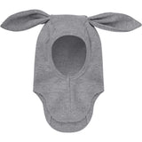 Huttelihut Medium Grey Melange Balaclava Ears Wool Rib