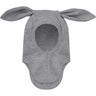 Huttelihut Medium Grey Melange Balaclava Ears Wool Rib