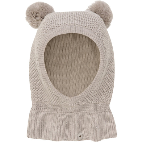 Huttelihut Camel Melange Balaclava Windstop Pompoms