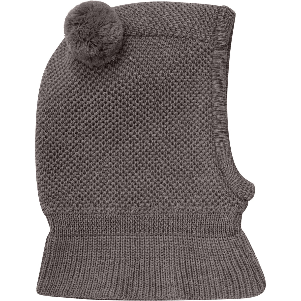 Huttelihut Brown Melange Balaclava Windstop Pompoms