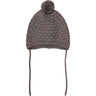 Huttelihut Brown Melange Bonnet Wool Knit Pompom