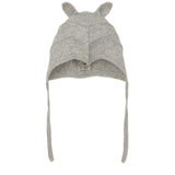 Huttelihut Medium Grey Melange Bonnet Ears Alpaca Wool Knit